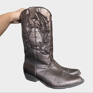 METALLIC BROWN COWBOY BOOTS
